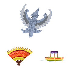 Isolated object of bali and indonesia logo. Collection of bali and caribbean vector icon for stock.