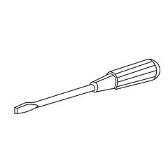 vector, on a white background, construction tool screwdriver, contour