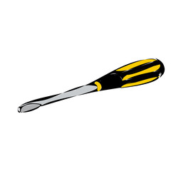Obraz premium vector, on a white background, tool, screwdriver