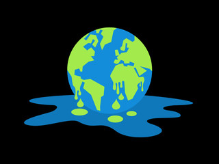 Global warming and climate change - Planet Earth is destroyed by environmental crisis. Vector illustration.