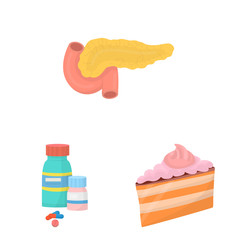 Vector illustration of mellitus and diabetes icon. Set of mellitus and diet stock vector illustration.