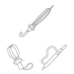 Isolated object of season and open icon. Collection of season and safety stock vector illustration.