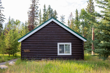 Cozy log cabin in a national park resort in Canada in the Canadian Rockies