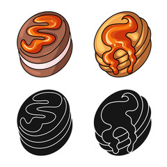 Vector design of confectionery and culinary sign. Collection of confectionery and product stock symbol for web.