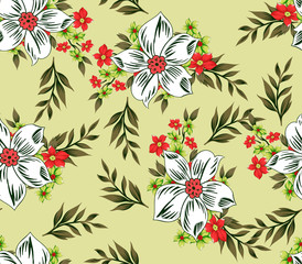 Flower with leave seamless pattern design