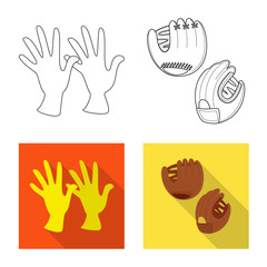 Fototapeta premium Vector design of silhouette and safety logo. Set of silhouette and comfort stock symbol for web.