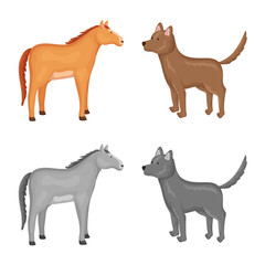 Vector design of breeding and kitchen sign. Set of breeding and organic stock vector illustration.