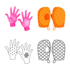 Vector design of silhouette and safety sign. Set of silhouette and comfort stock vector illustration.