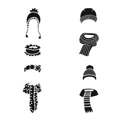 Vector illustration of fabric and weather sign. Collection of fabric and fashion stock vector illustration.