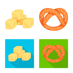 Vector illustration of Oktoberfest and bar sign. Set of Oktoberfest and cooking vector icon for stock.