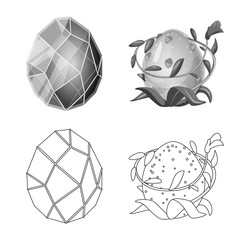 Vector design of animal and prehistoric symbol. Collection of animal and cute stock symbol for web.