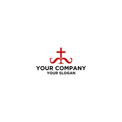 Fototapeta premium simple church mustache logo design