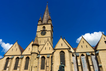 Fototapeta na wymiar Evangelical Cathedral of Saint Mary in Sibiu. Sibiu, Sibiu County, Romania.