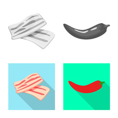 Isolated object of taste and product sign. Set of taste and cooking stock vector illustration.
