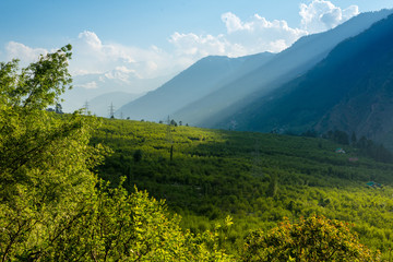 Sunrays in Himalayas - sunlight backgrounds.