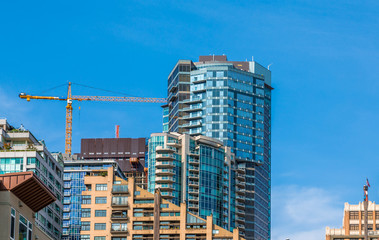 New Blue Tower Construction in Seattle Washington