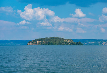 Marta (Italy) - A little medieval town on Bolsena lake with suggestive sidewalk and water front; province of Viterbo, Lazio region