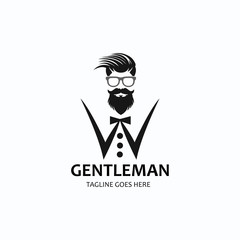 Gentleman logo design template. Vector illustration