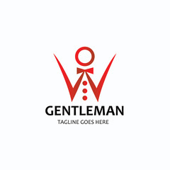 Gentleman logo design template. Vector illustration