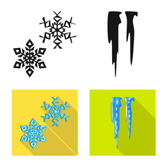 Vector illustration of texture and frozen icon. Collection of texture and transparent stock vector illustration.