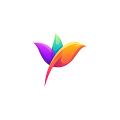Obraz premium bird color logo design vector