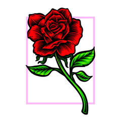 rose stem flower vector logo