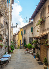 Marta (Italy) - A little medieval town on Bolsena lake with suggestive sidewalk and water front;...