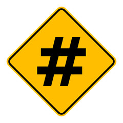 Fototapeta premium Hashtag und Schild