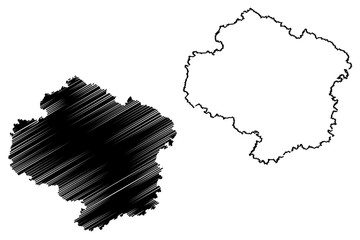 Vysocina Region (Bohemian lands, Czechia, Regions of the Czech Republic) map vector illustration, scribble sketch Vysočina map