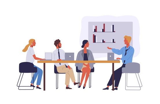 business meeting people sitting at table clip art preview