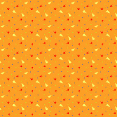 Orange seamless texture with yellow and red spots. Background for decoration