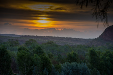 Sunset and clouds over the outback in the Kimberley, Western Australia