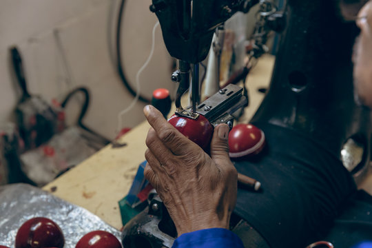 Man working in a sports equipment factory