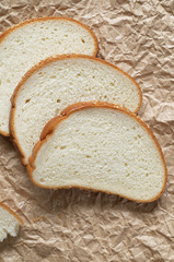 Bread sliced on paper