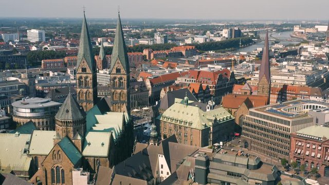 Aerial view of Bremen on a sunny day