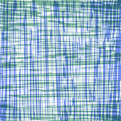Abstract square grunge pattern: blue and green stripes on white background
