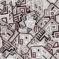 Creative ethnic style vector seamless pattern. Unique geometric vector swatch. Perfect for screen background, site backdrop, wrapping paper, wallpaper, textile and surface design. Trendy boho tile.