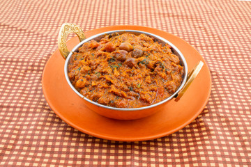 Indian Healthy Cuisine Chana Masala Also Known as Spicy Chickpeas, Channay, Chole Masala or Chholay is a Tasty & Flavourful Curry Made By Cooking Chickpeas in a Spicy Onion Tomato Masala Gravy