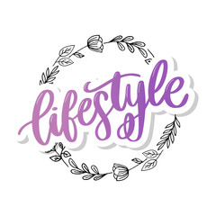 vector background lifestyle healthy food poster or banner with hand drawn fruits and Lettering text healthy lifestyle on green backdrop.
