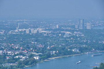 Obraz premium View to city Bonn and river Rhine