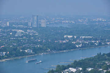 Fototapeta premium View to city Bonn and river Rhine