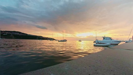 Beautiful Sunset at the harbor