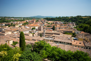 View to the town of Colle di Val d`Elsa, Italy