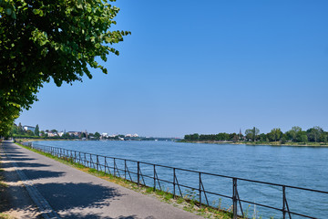 Fototapeta na wymiar Rhine with city view in Bonn