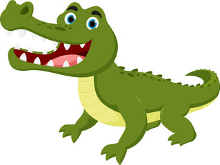Cute crocodile cartoon , isolated on white background