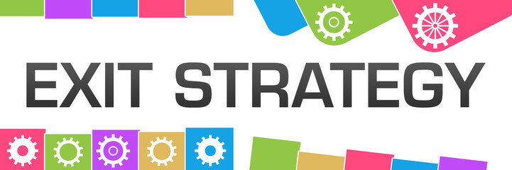 Exit Strategy Colorful Random Shapes Gears 