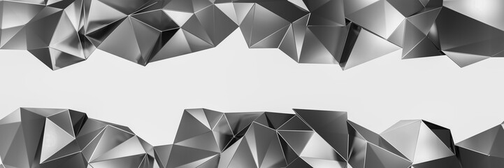 abstract crystal background, triangular texture, wide panoramic for wallpaper. 3d ILLUSTRATION
