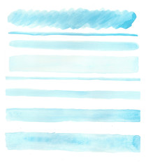 blue watercolor brushes