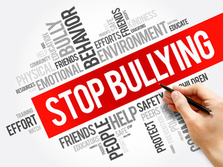 Stop Bullying word cloud collage