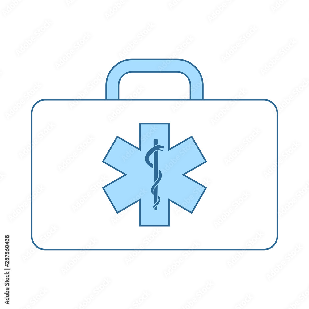 Sticker medica case icon